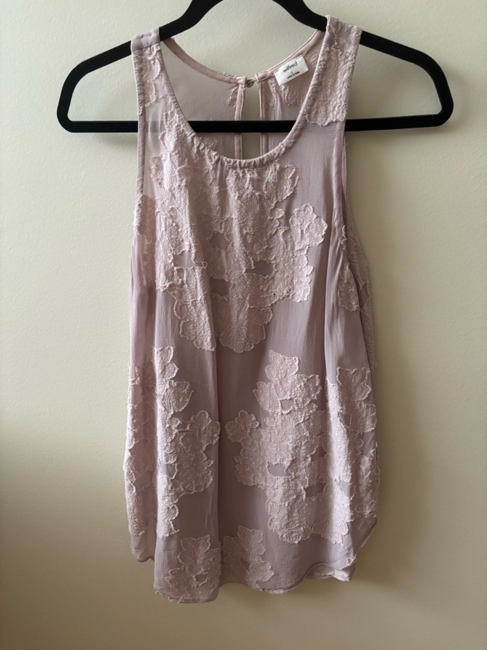 Wilfred Dusty Rose Lace Appliqué Sleeveless Top